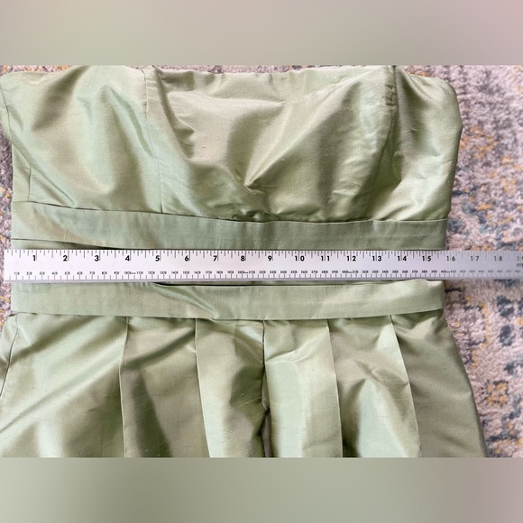 Ann Taylor Silk Fully Lined Strapless Celery Green Cocktail Dress Size 10 - Picture 12 of 13